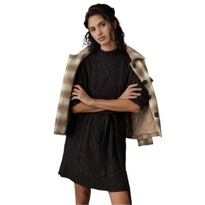 Anthropologie Amandi Chocolate Brown Long Sleeve Sweater Dress Womens US S